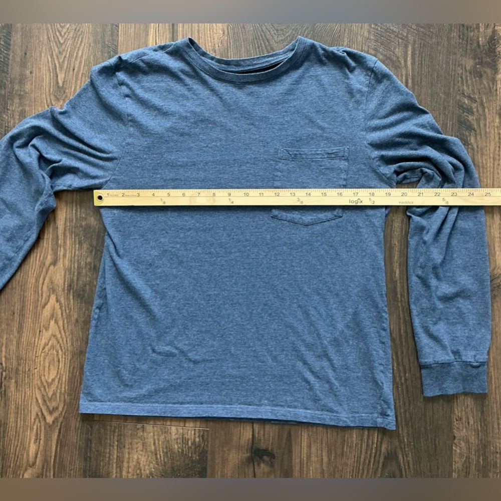 Everlane Uniform Men’s Organic Cotton Long Sleeve Tee Pocket Blue (Size M) - Picture 6 of 7